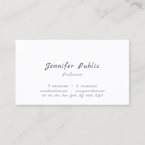 Handwritten Simple Professional Template Modern Business Card