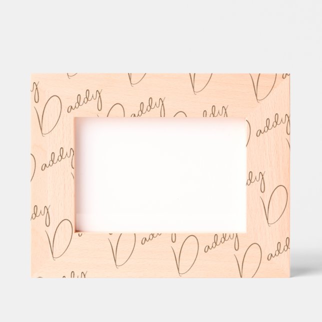 Handwritten-Style Custom Daddy Wood Frame, 7x5,  Engraved Frames (Front)