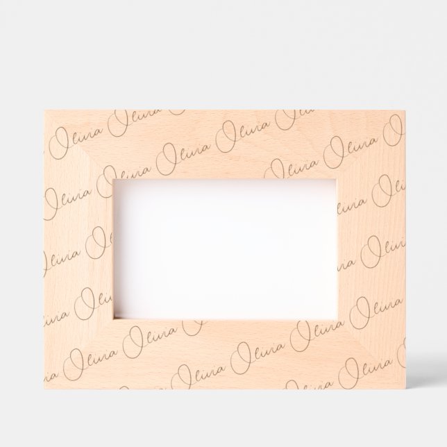 Handwritten-Style Custom Name Wood Frame, 6x4,  Engraved Frames (Front)