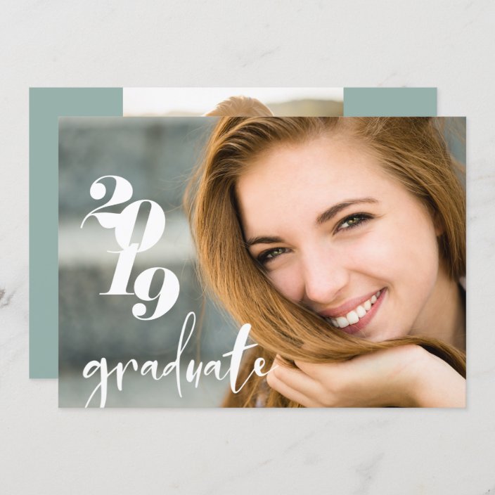 Handwritten Style Script | 2 Photo Graduation Invitation | Zazzle.com