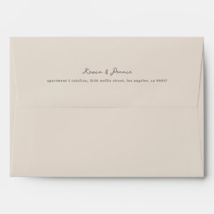 Handwritten Taupe minimal Wedding Save the Date Envelope