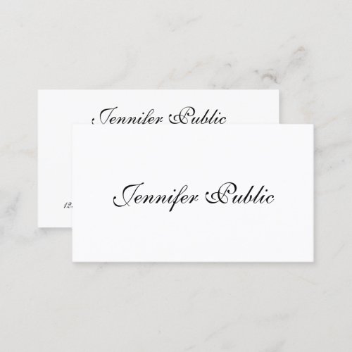 Handwritten Template Modern Script Elegant Simple Business Card