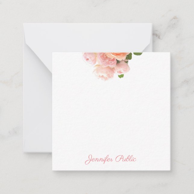 Handwritten Template Watercolor Roses Elegant (Front)