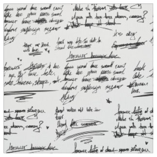 handwritten text letter script scribbles doodles fabric
