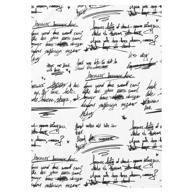 handwritten text letter script scribbles doodles tablecloth (Front)