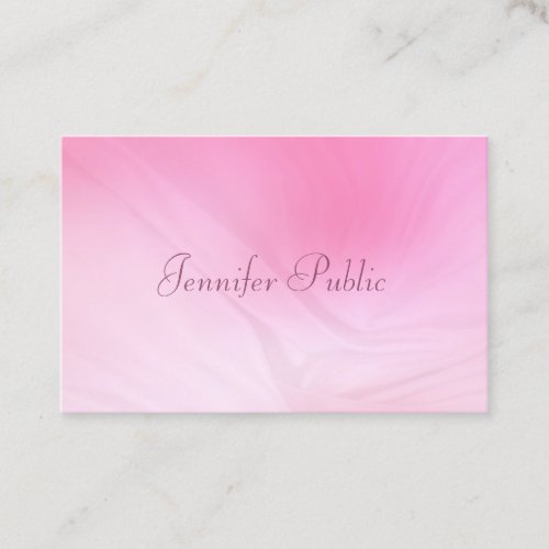 Handwritten Text Modern Elegant Pink Template Business Card
