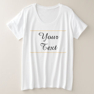 Handwritten Text Script Custom Template Women's Plus Size T-Shirt