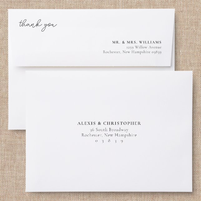 Handwritten Thank You Addressed Envelopes (Linen)