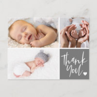 Handwritten Thank You Birth Announcement Photos Postcard