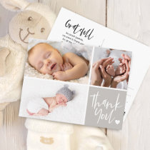 Handwritten Thank You Birth Announcement Photos Postcard