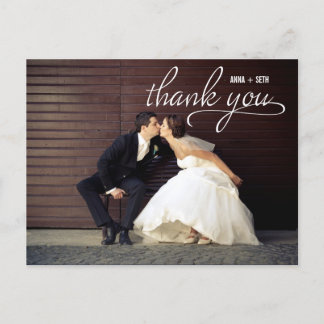 HANDWRITTEN Thank You Postcard - White