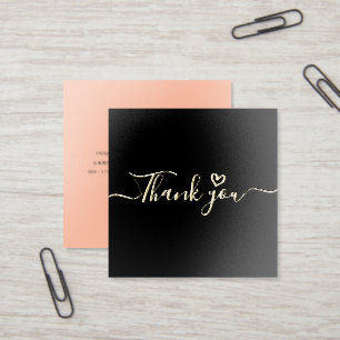 Handwritten thank you script gold foil business cards