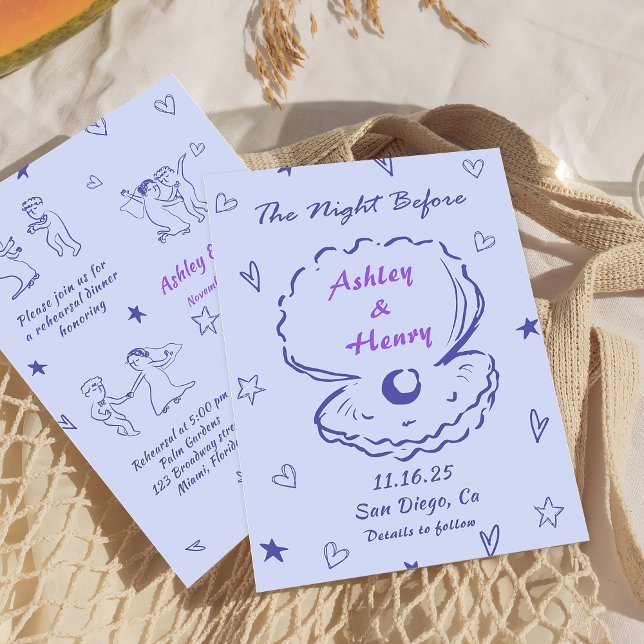 Handwritten The Night Before Rehearsal Dinner Invitation (Creator Uploaded)