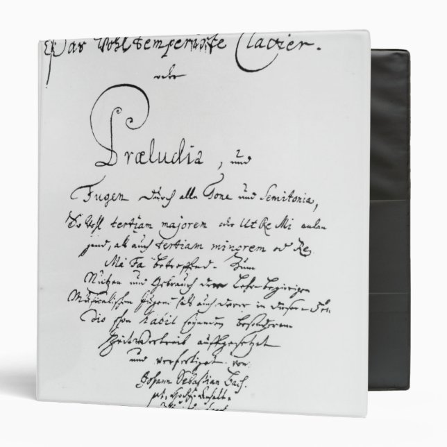 Handwritten Titlepage of The Well Tempered 3 Ring Binder (Front/Inside)