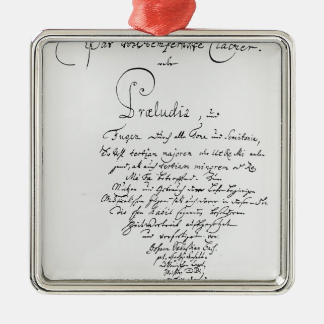 Handwritten Titlepage of The Well Tempered Metal Ornament (Front)
