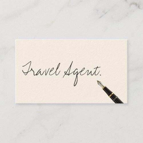 Handwritten Travel Agent Business Card