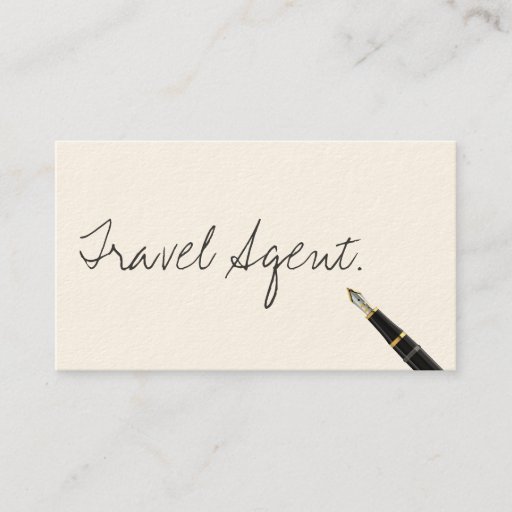 Customizable Handwritten Travel Agent Business Card