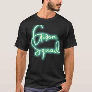 Handwritten Type Groom Squad Green Design Shadow A T-Shirt