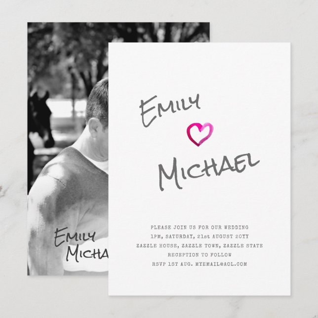 Handwritten Typeset PHOTO Invites Couples Event (Front/Back)