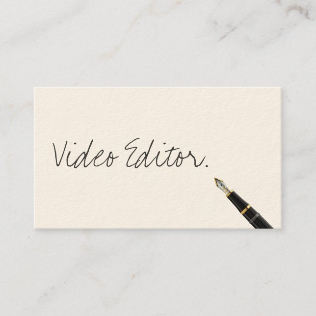 Handwritten Video Editor Business Card (Front)