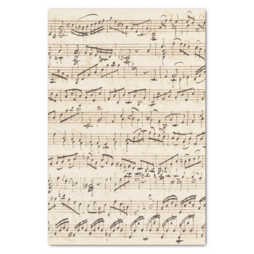 Handwritten Vintage Sheet Music Beige Tissue Paper