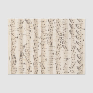 Handwritten Vintage Sheet Music Beige Tissue Paper