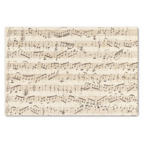 Handwritten Vintage Sheet Music Beige Tissue Paper