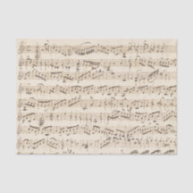 Handwritten Vintage Sheet Music Beige Tissue Paper