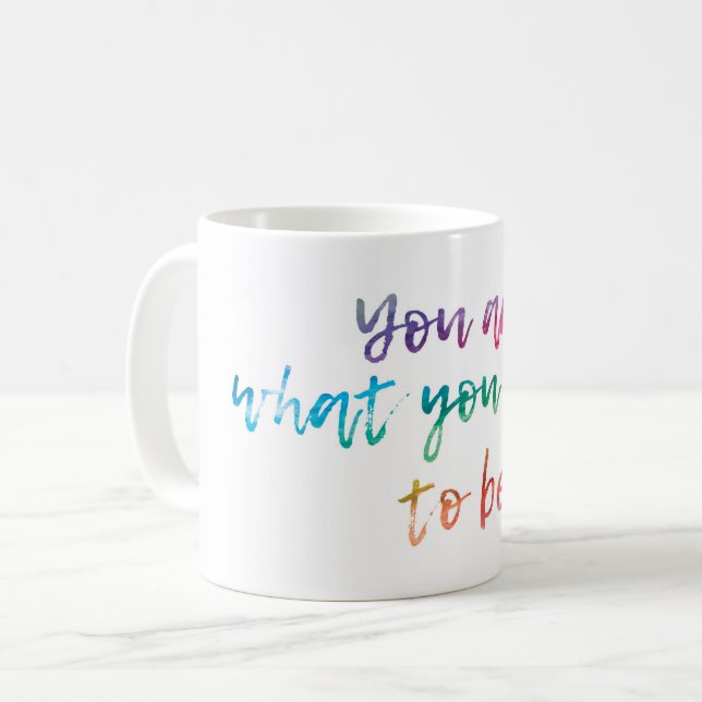 Handwritten Watercolor positive quote Coffee Mug (Front Left)
