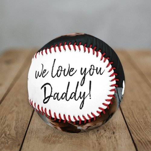Handwritten We Love You Daddy 2 Photo Collage Baseball