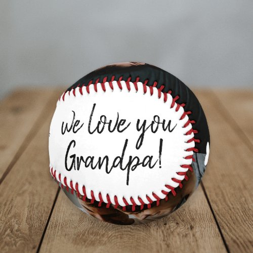 Handwritten We Love You Grandpa 2 Photo Collage Baseball