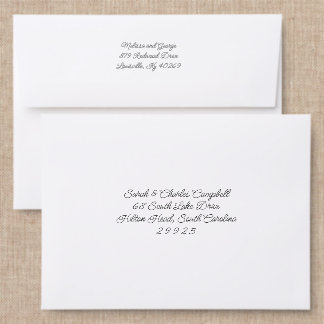 Handwritten Wedding Back Addressed Envelopes
