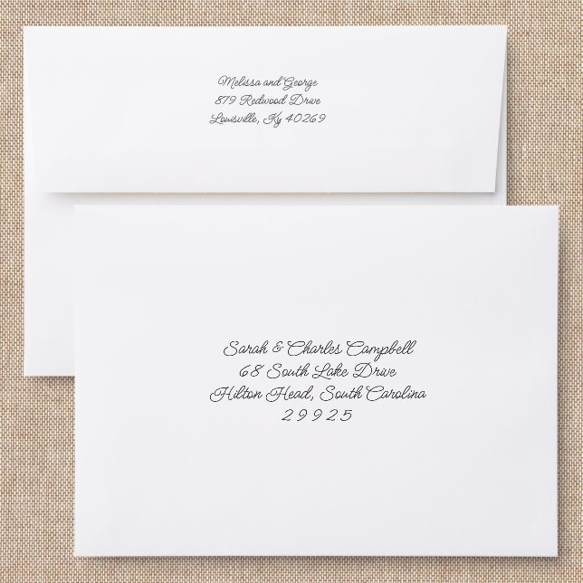 Handwritten Wedding Back Addressed Envelopes (Linen)