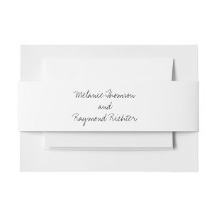 Handwritten Wedding Invitation Belly Band