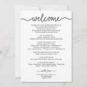 Handwritten Wedding Itinerary - Wedding Welcome (Front)