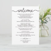Handwritten Wedding Itinerary - Wedding Welcome (Standing Front)