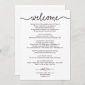 Handwritten Wedding Itinerary - Wedding Welcome (Front/Back)