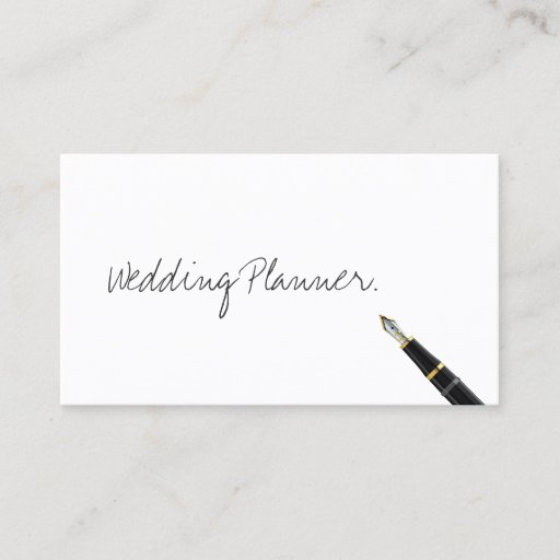Customizable Handwritten Wedding Planner Business Card