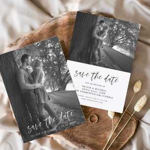 Handwritten Wedding Save the Date Photo Simple Pos Postcard