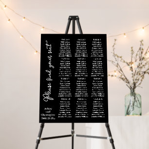 Handwritten Wedding Seating Chart Template Plan Foam Board