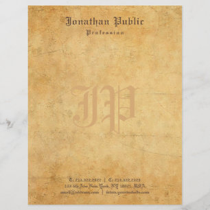 Handwritten Wedding Text Monogram Template Vintage Letterhead