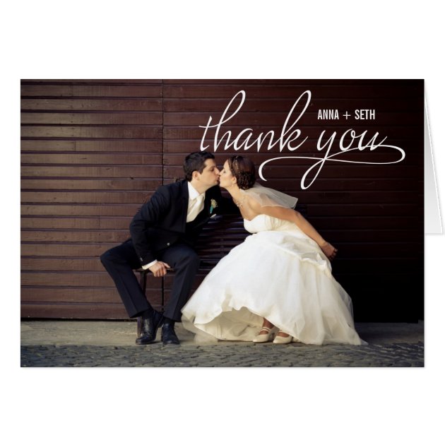 HANDWRITTEN Wedding Thank You Photo Card