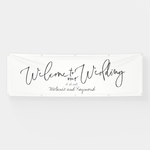 Handwritten Welcome To Our Wedding 3 x 8 Foot Banner