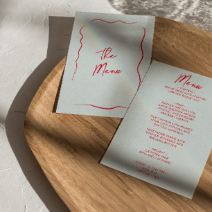 Handwritten Whimsical Colorful Modern Wedding Menu
