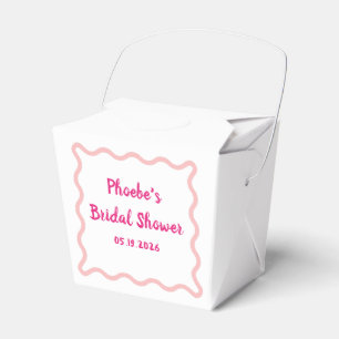 Handwritten Whimsical Wavy Border Bridal Shower Favor Boxes