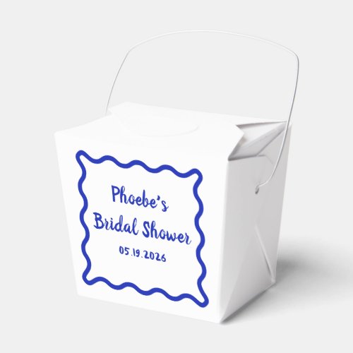 Handwritten Whimsical Wavy Border Bridal Shower Favor Boxes