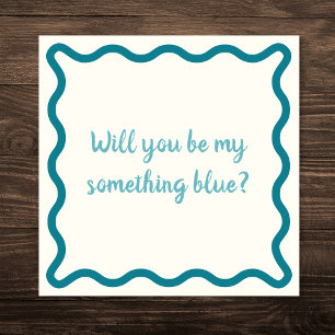Handwritten will you be my something blue Proposal Invitation
