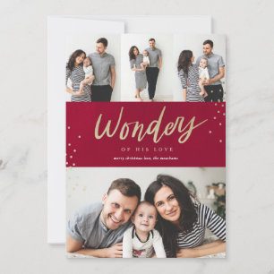 Handwritten Wonders of His Love Photo Christmas Holiday Card