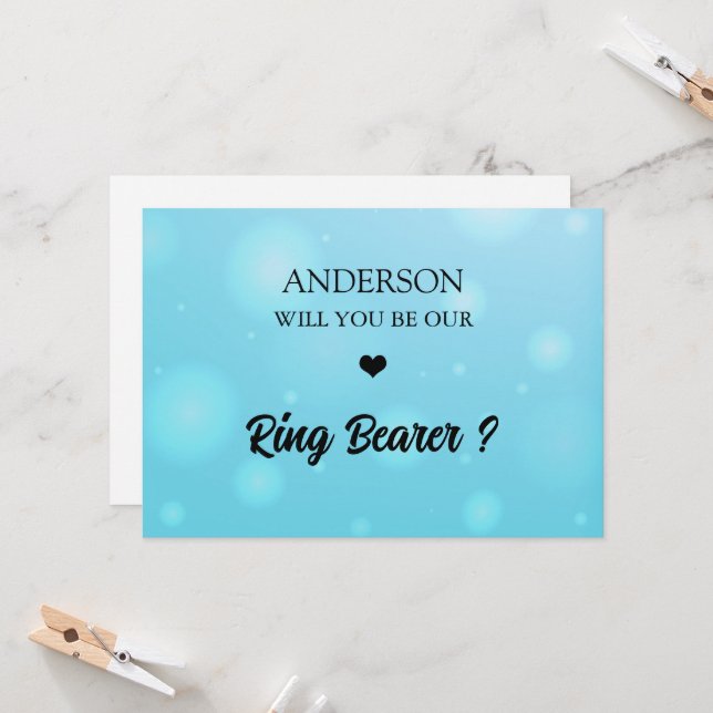 HandwrittenScript  Heart Ring Bearer Proposal Card (Front/Back In Situ)