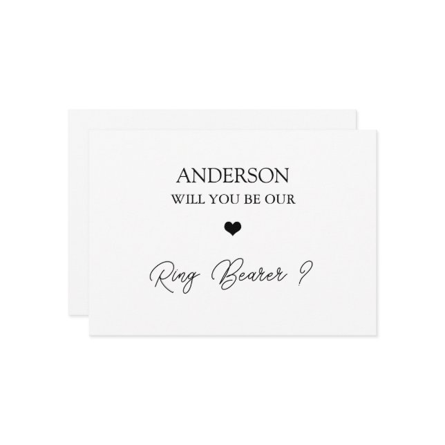 HandwrittenScript  Heart Ring Bearer Proposal Card (Front/Back In Situ)